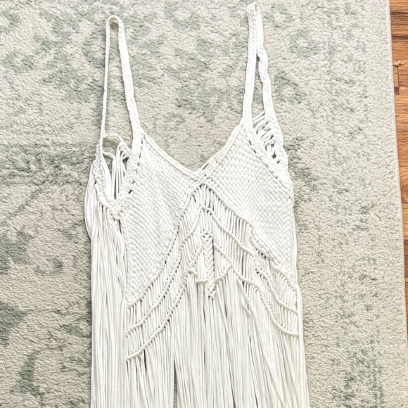 Elan Other - Elan White Fringe Maxi Skirt